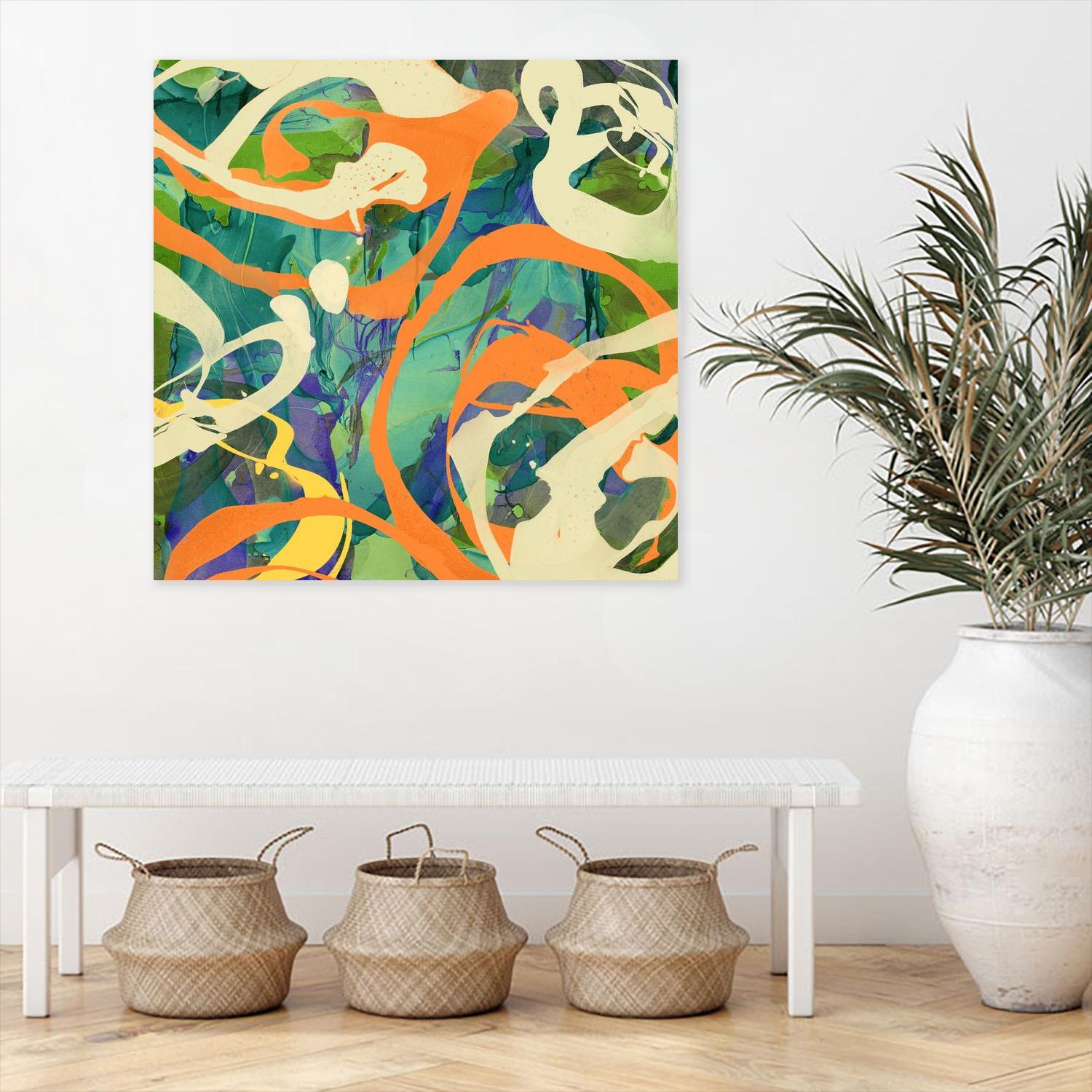 Swirls in Motion by THE Studio on GIANT ART - green abstract
