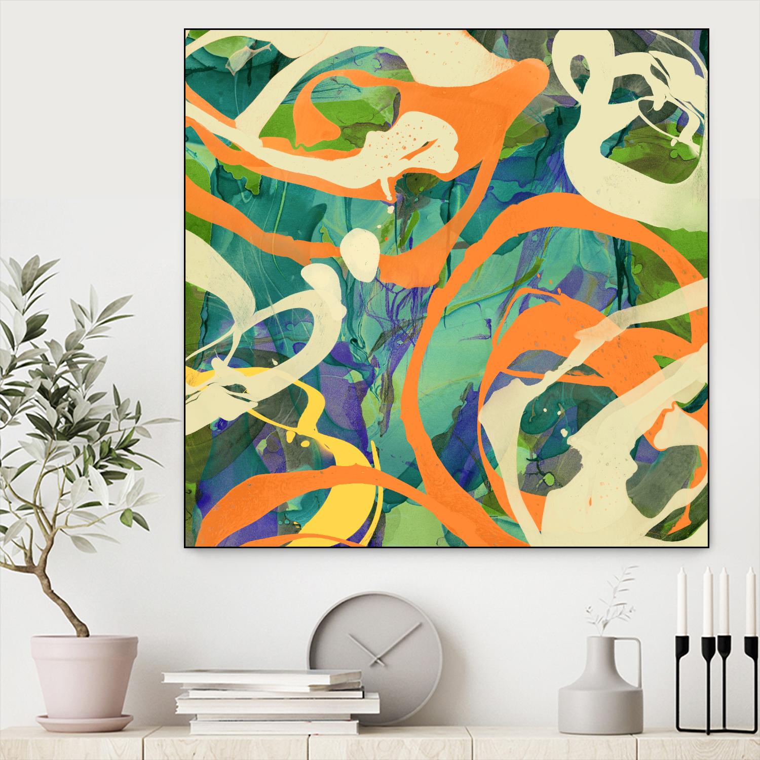 Swirls in Motion by THE Studio on GIANT ART - green abstract