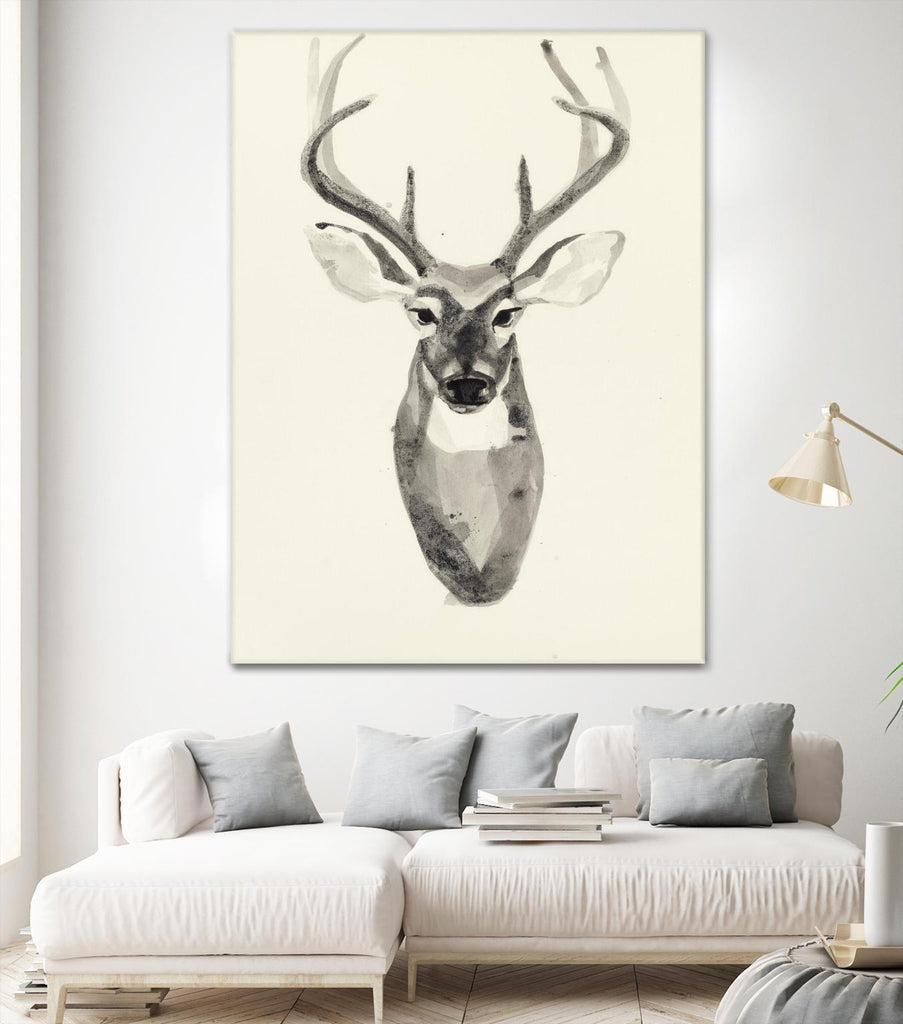 Watercolor Deerhead 2 by Gordon, Ben Gordon on GIANT ART - black animals deer