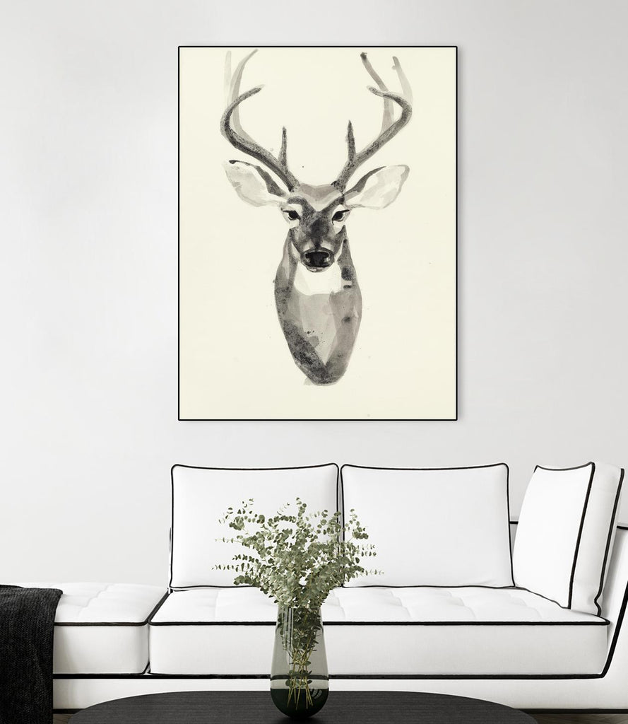 Watercolor Deerhead 2 by Gordon, Ben Gordon on GIANT ART - black animals deer