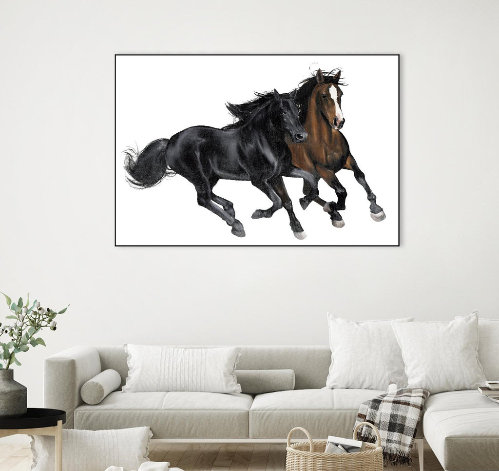 Black & Brown Horse by Stefano Altamura on GIANT ART - brown animals