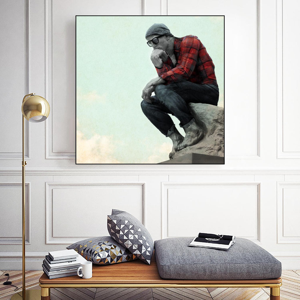 Hipster Thinker by THE Studio on GIANT ART - green contemporary