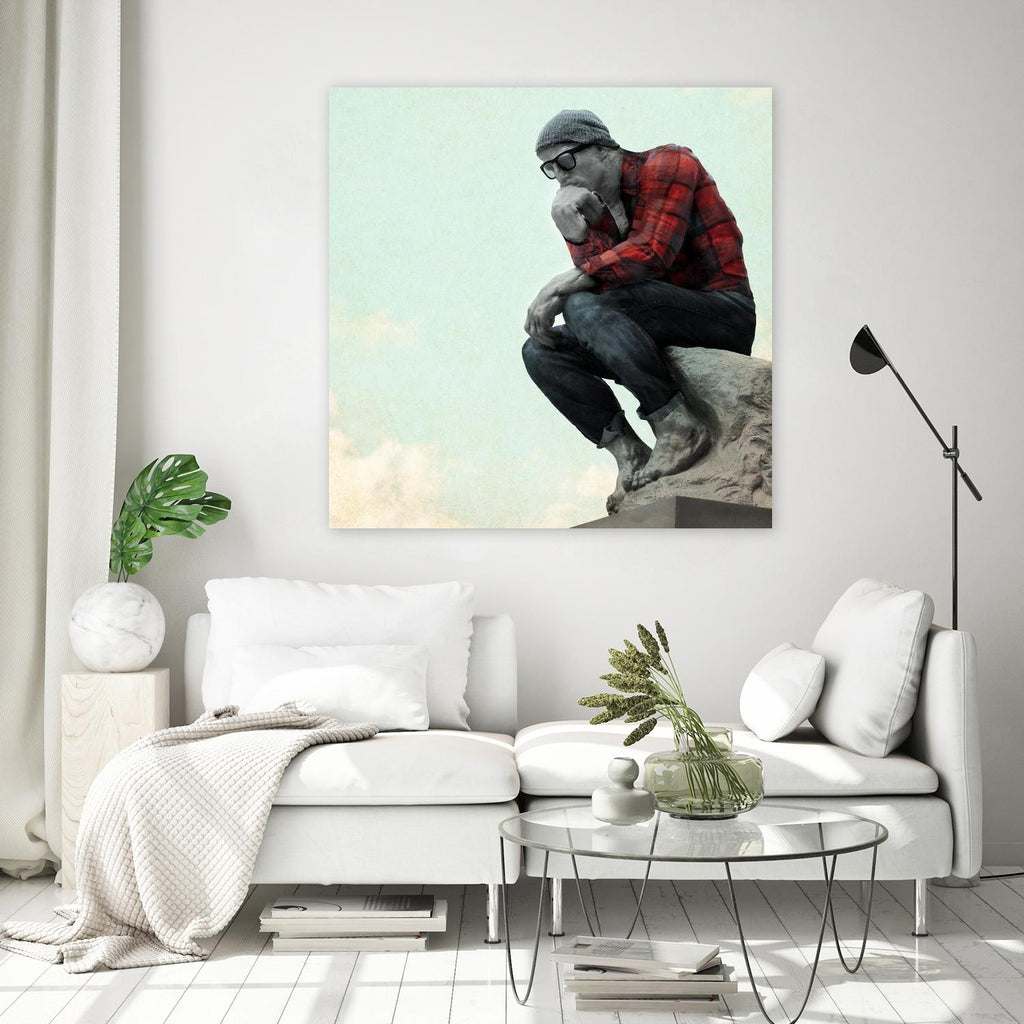 Hipster Thinker by THE Studio on GIANT ART - red figurative