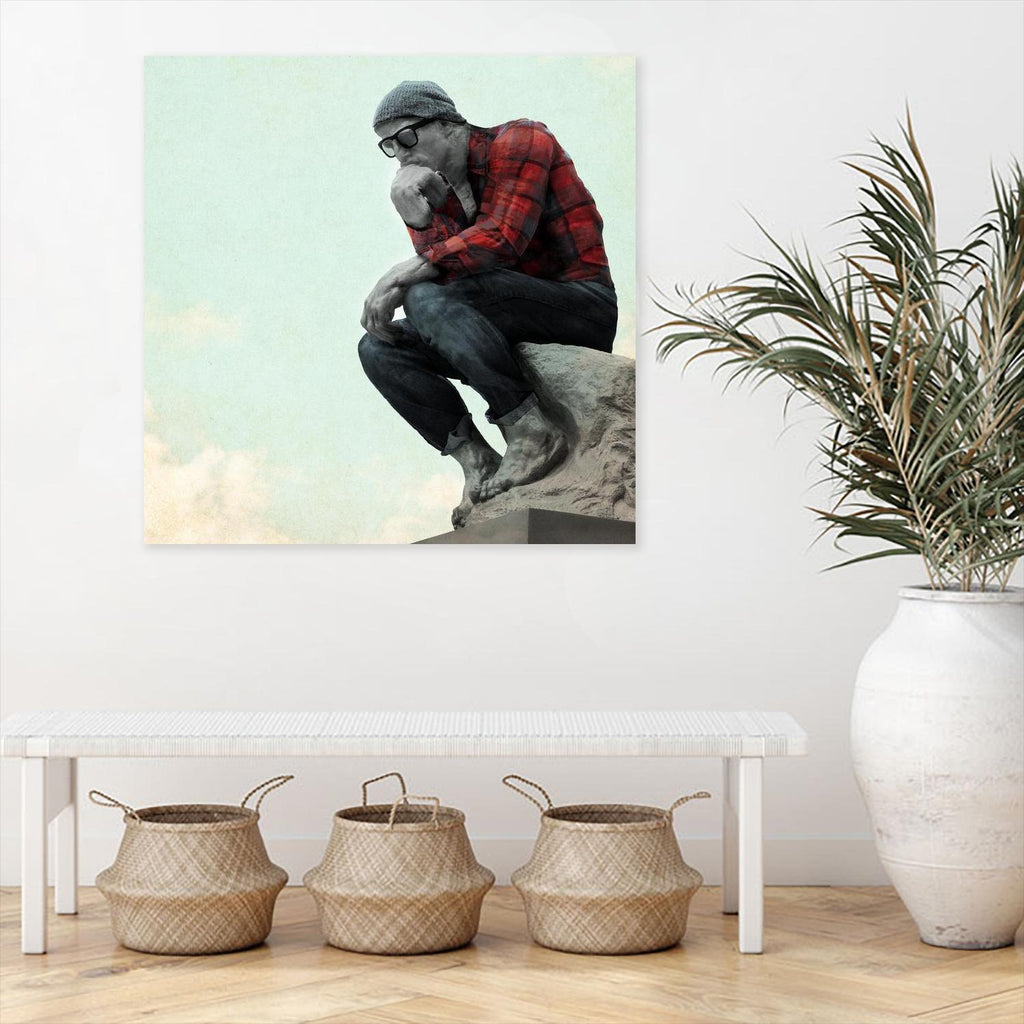 Hipster Thinker by THE Studio on GIANT ART - red figurative