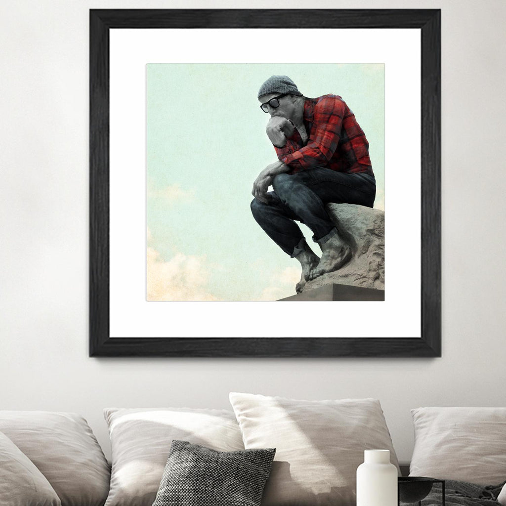 Hipster Thinker by THE Studio on GIANT ART - green contemporary