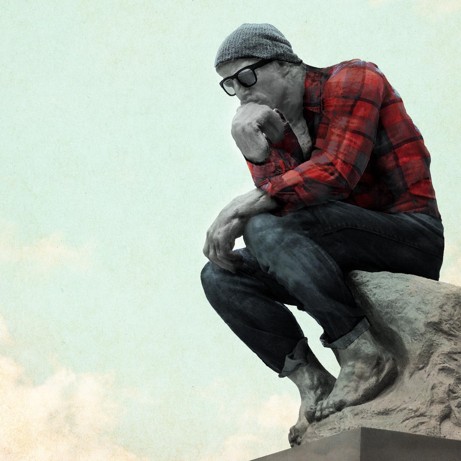 Hipster Thinker by THE Studio on GIANT ART - green contemporary