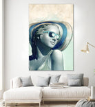 Hipster Statue with Sunhat by THE Studio on GIANT ART - green contemporary