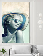 Hipster Statue with Sunhat by THE Studio on GIANT ART - green contemporary