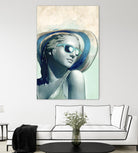 Hipster Statue with Sunhat by THE Studio on GIANT ART - green contemporary