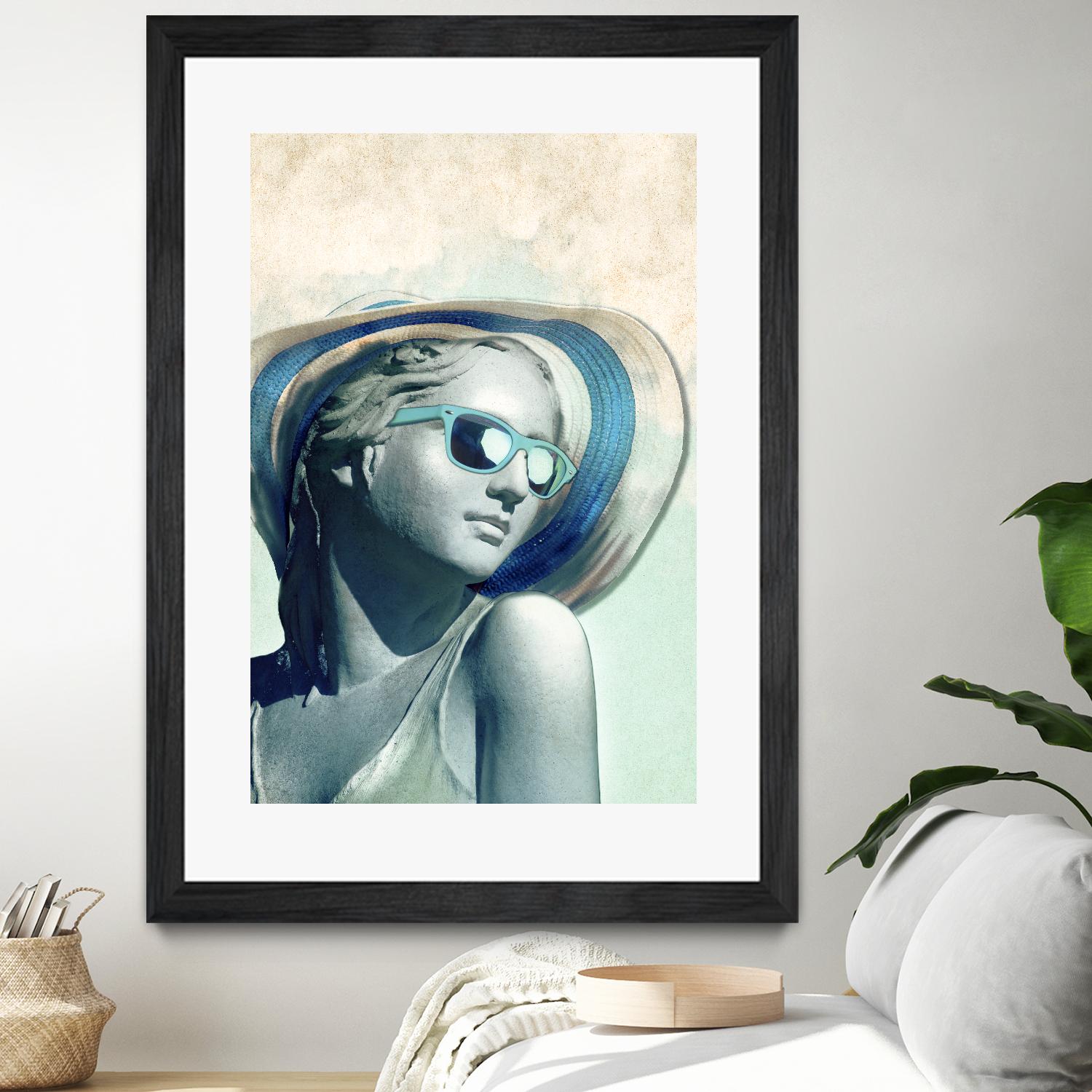 Hipster Statue with Sunhat by THE Studio on GIANT ART - beige figurative