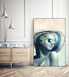 Hipster Statue with Sunhat by THE Studio on GIANT ART - green contemporary