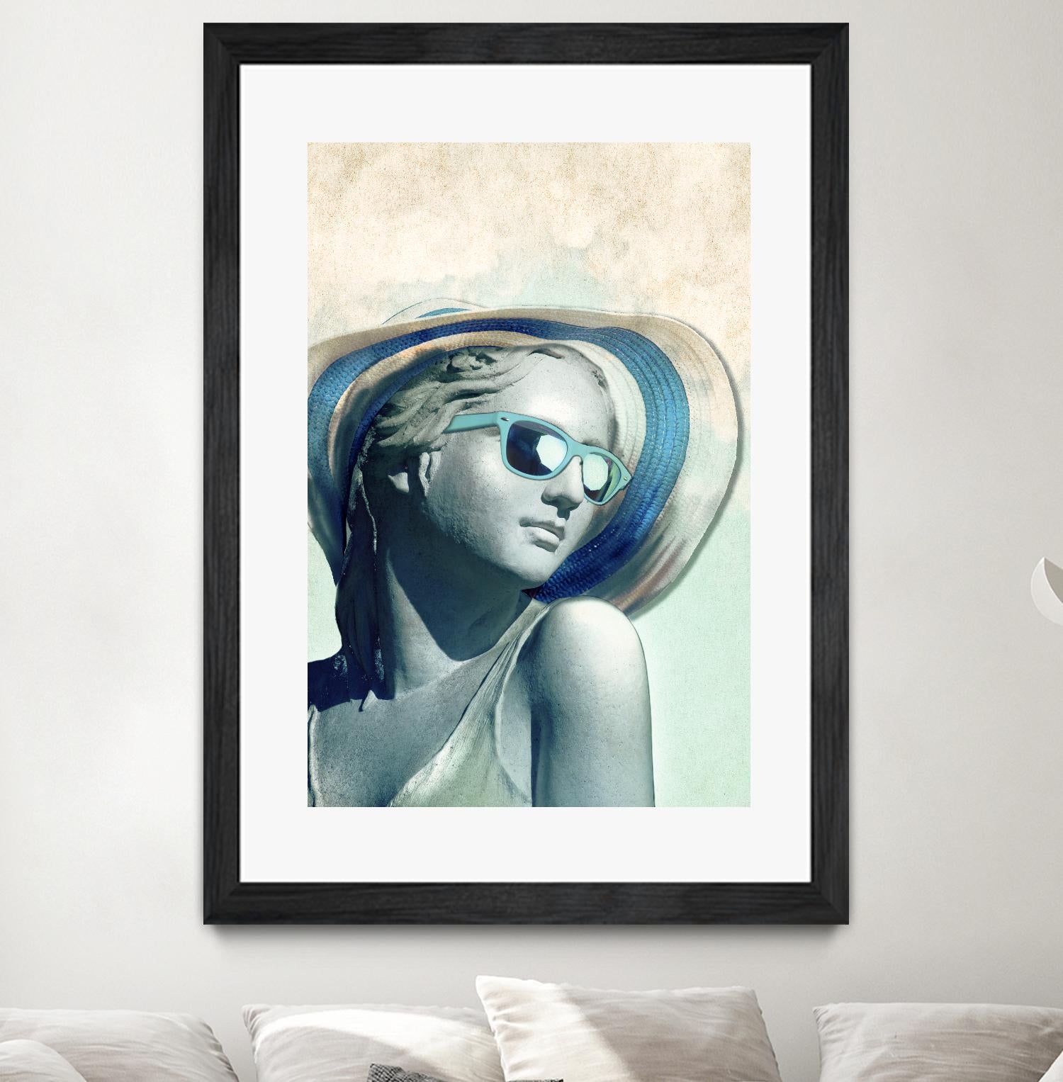 Hipster Statue with Sunhat by THE Studio on GIANT ART - beige figurative