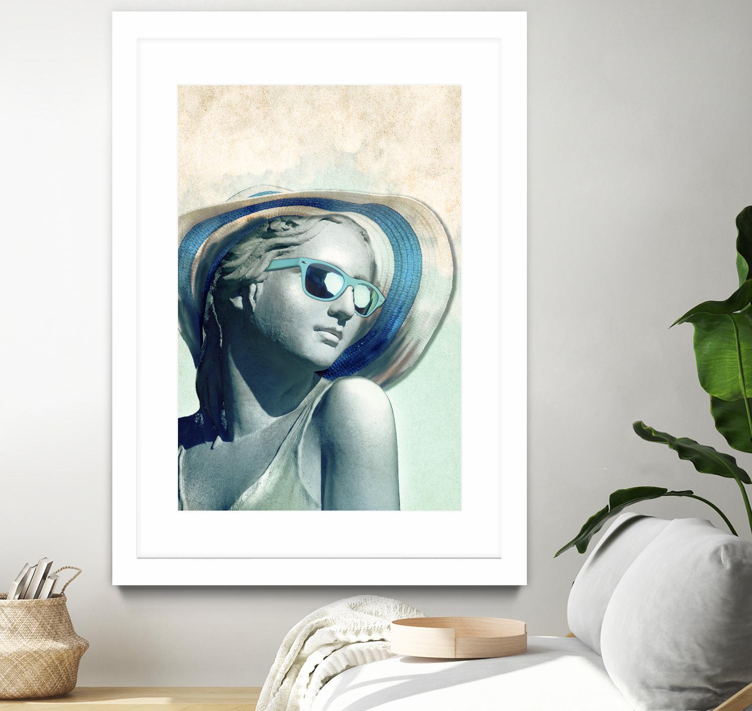 Hipster Statue with Sunhat by THE Studio on GIANT ART - beige figurative