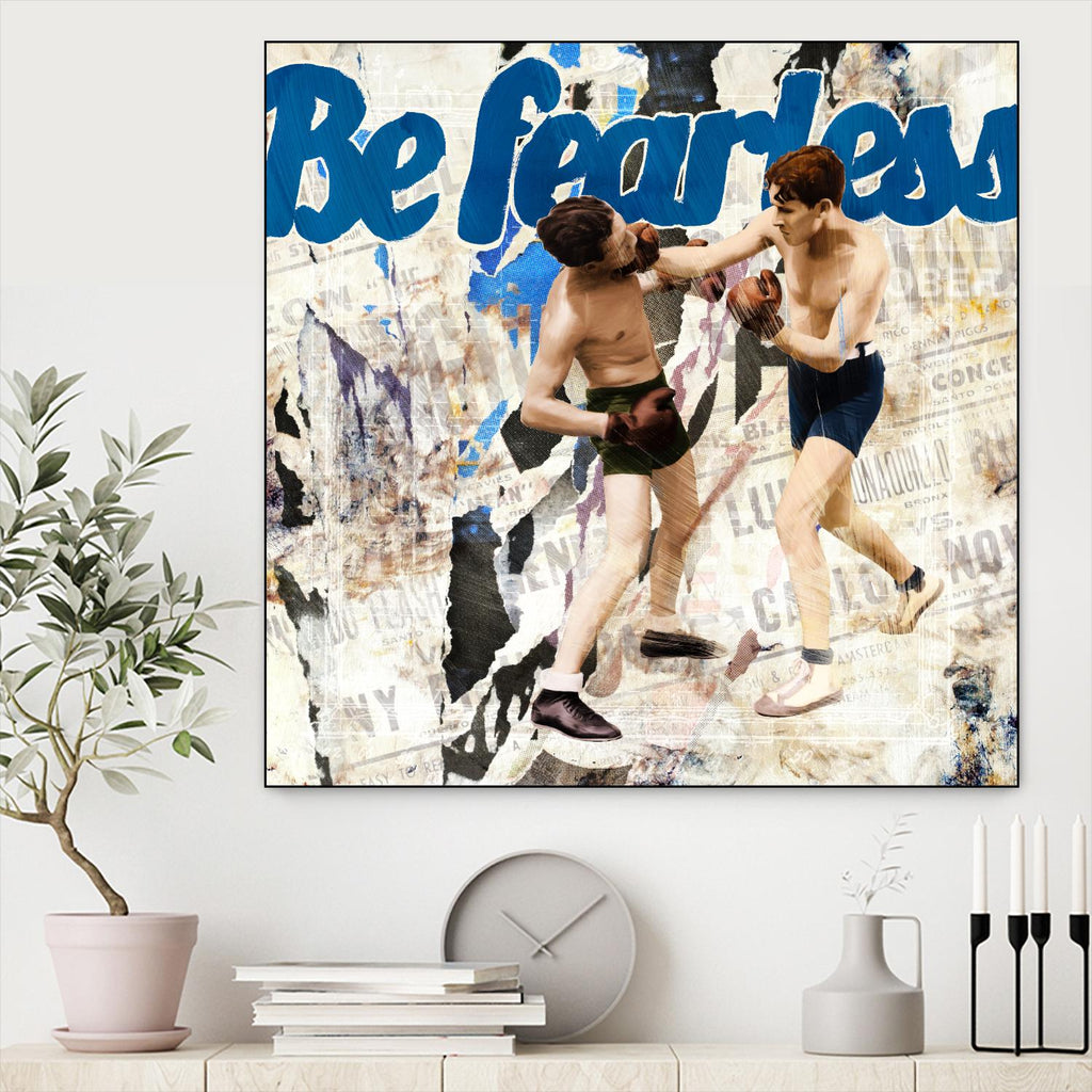 Be Fearless de THE Studio sur GIANT ART - vintage bleu