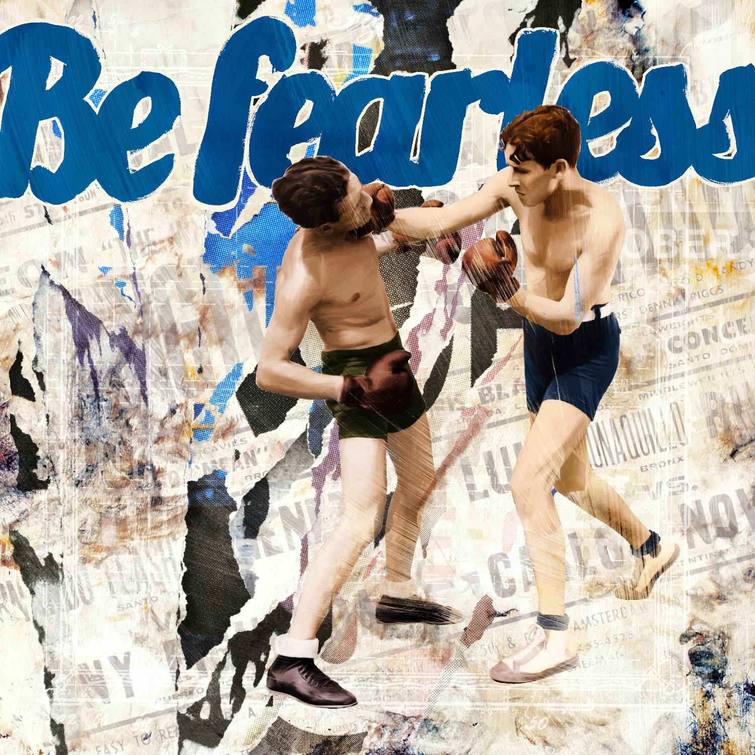 Be Fearless de THE Studio sur GIANT ART - vintage bleu