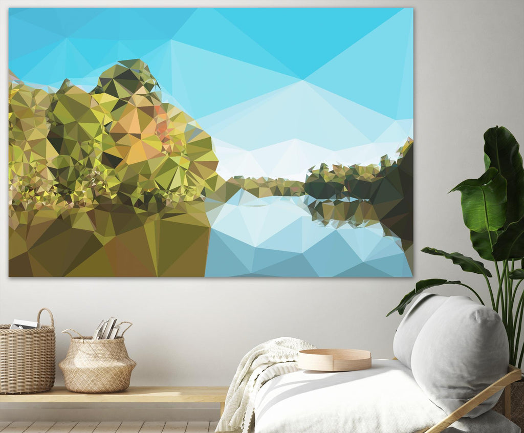 Fractal Lakeside by THE Studio on GIANT ART - green landscape