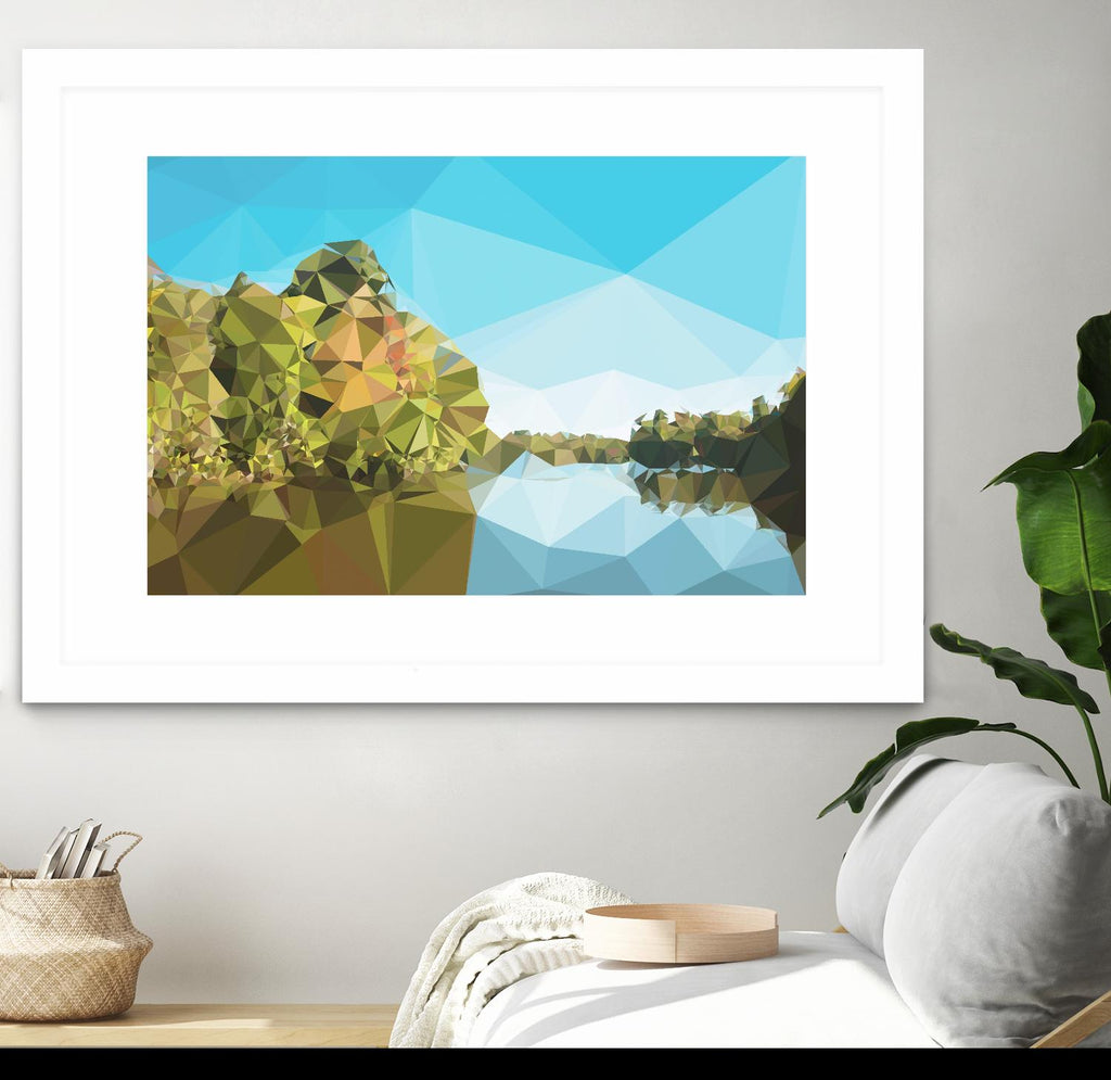 Fractal Lakeside by THE Studio on GIANT ART - green landscape