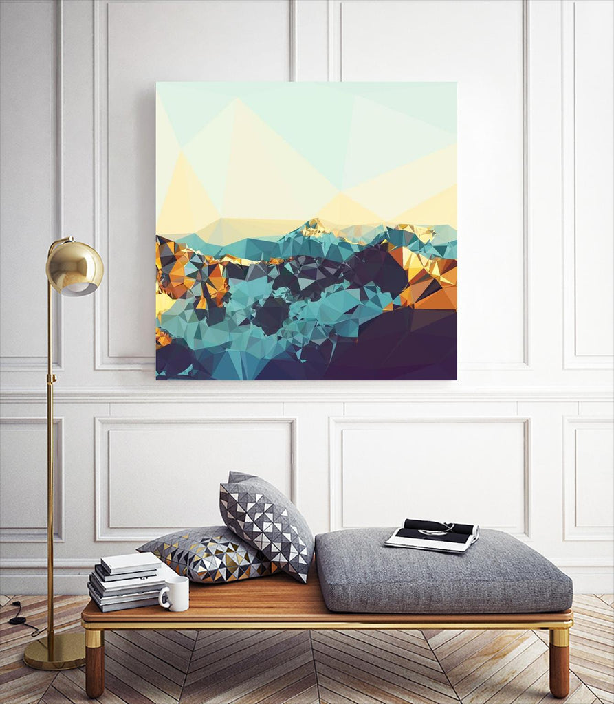Fractal Mountain Sunset by THE Studio on GIANT ART - brown contemporary