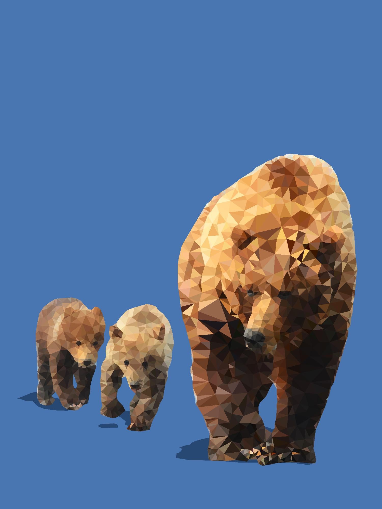 Fractal Bears by THE Studio on GIANT ART - brown contemporary