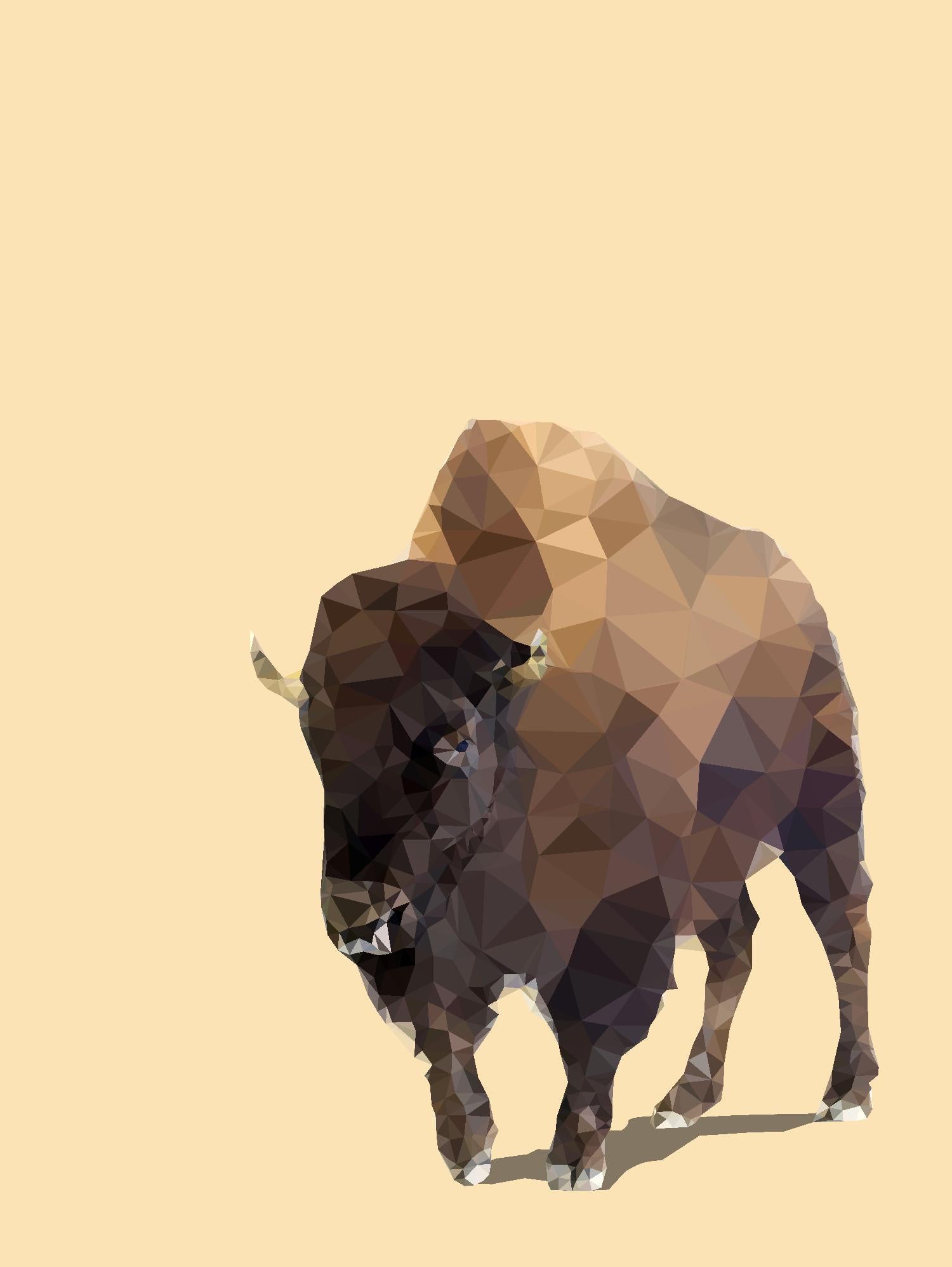 Bison fractal par THE Studio sur GIANT ART - noir contemporain