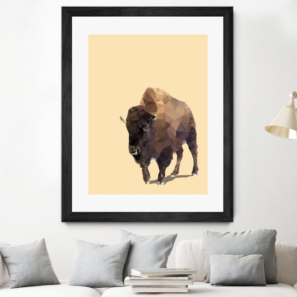 Fractal Bison by THE Studio on GIANT ART - black animal bison