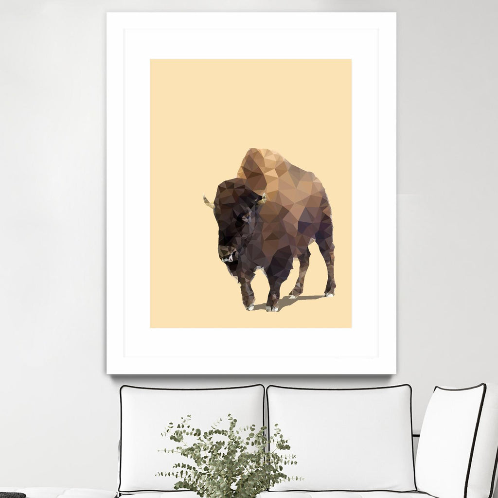Fractal Bison by THE Studio on GIANT ART - black animal bison