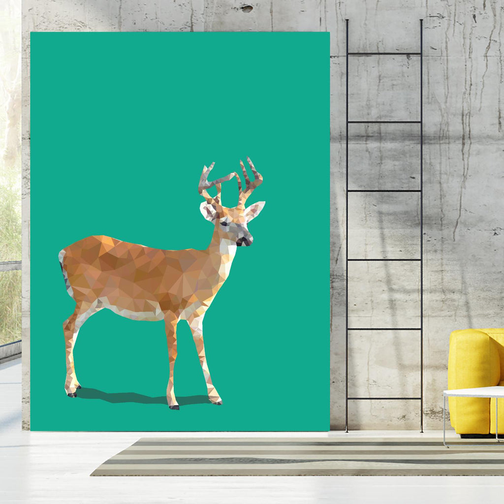 Fractal Deer by THE Studio on GIANT ART - green contemporary