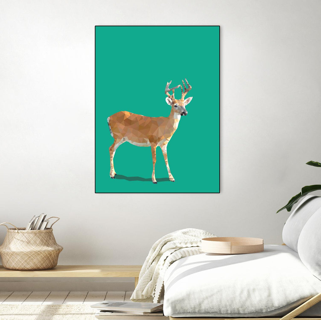 Fractal Deer by THE Studio on GIANT ART - green contemporary