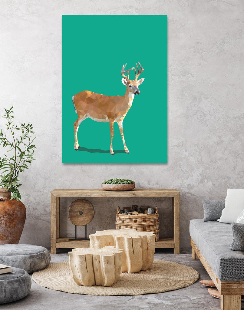 Fractal Deer by THE Studio on GIANT ART - beige animal deer