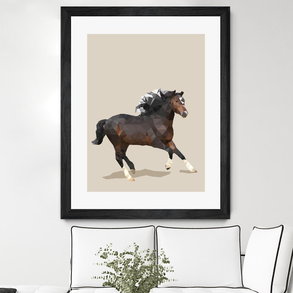 Fractal Horse by THE Studio on GIANT ART - beige animal horse