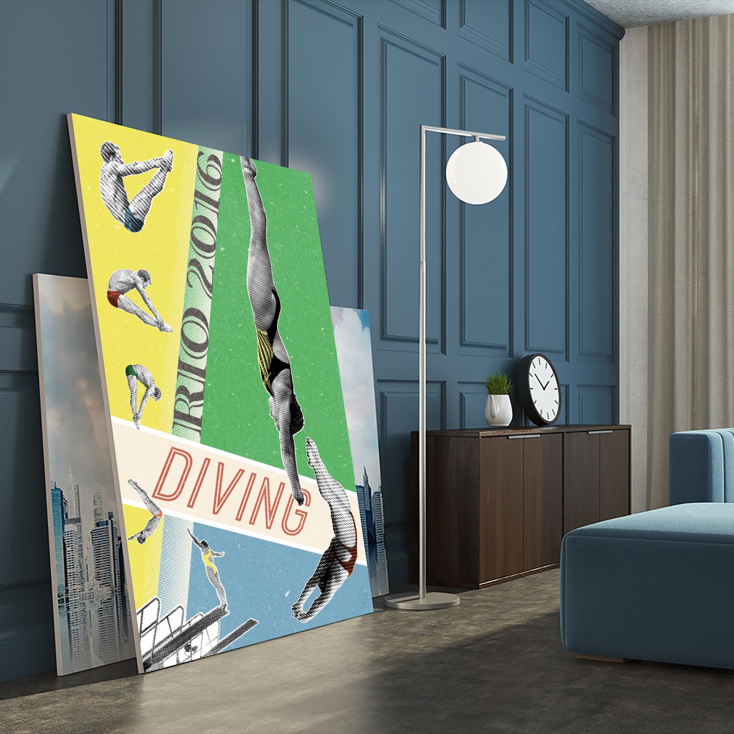 Rio Diving 2016 by THE Studio on GIANT ART - green vintage