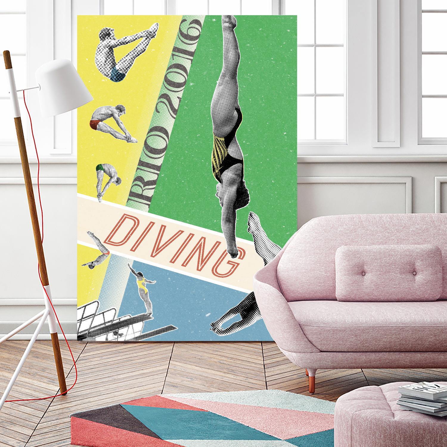 Rio Diving 2016 by THE Studio on GIANT ART - green vintage