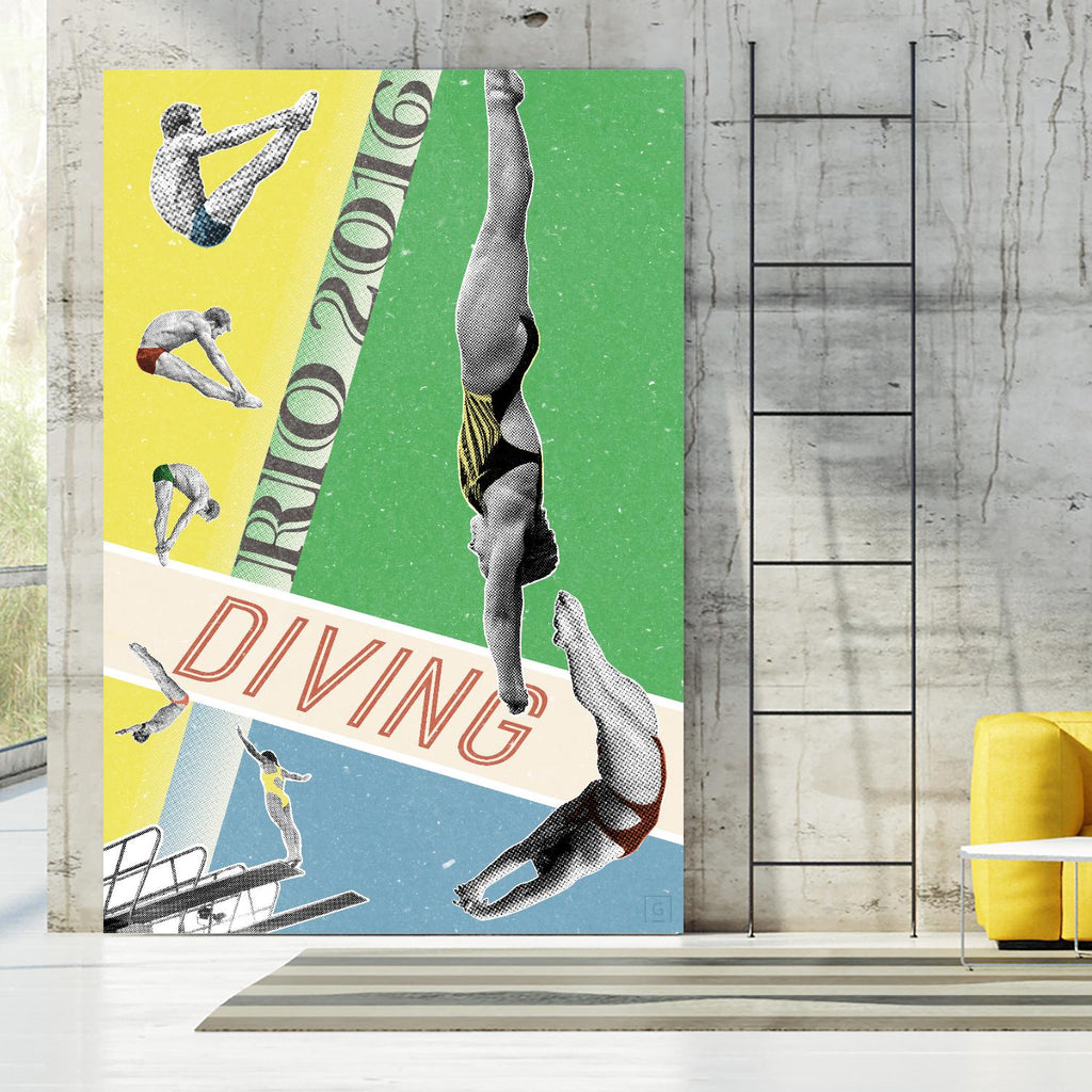 Rio Diving 2016 by THE Studio on GIANT ART - green vintage