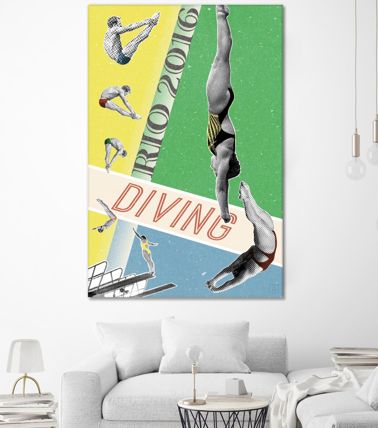 Rio Diving 2016 by THE Studio on GIANT ART - green vintage