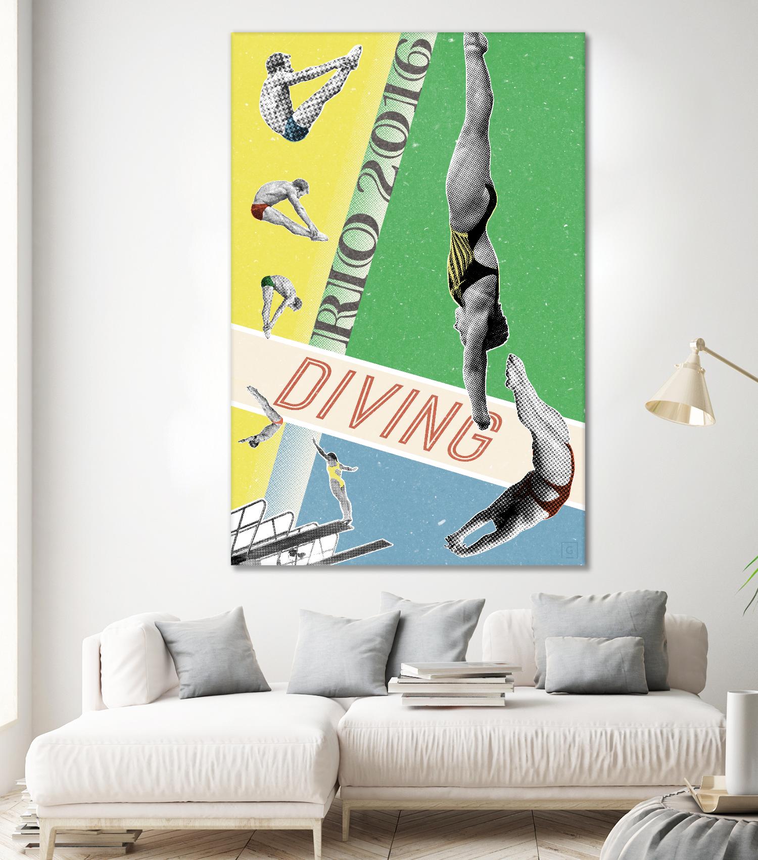Rio Diving 2016 by THE Studio on GIANT ART - green vintage