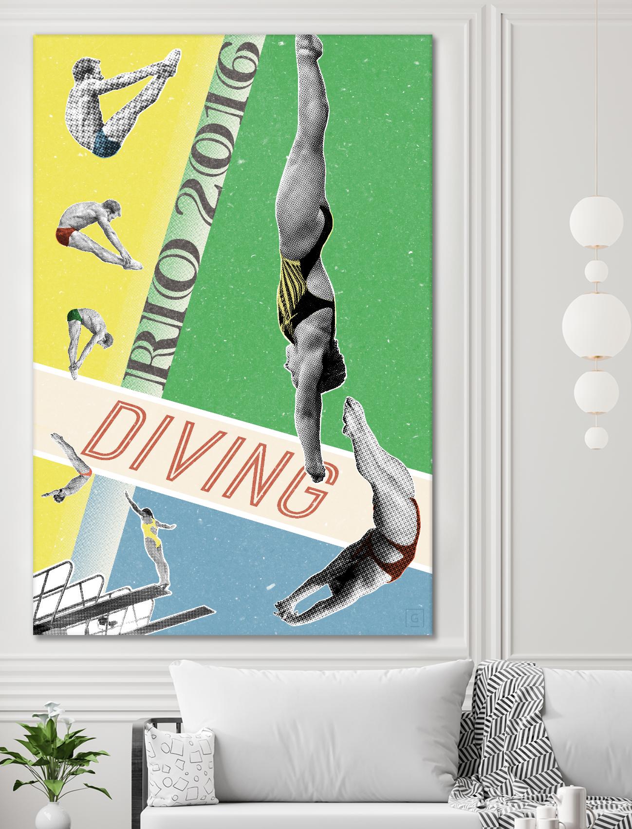 Rio Diving 2016 by THE Studio on GIANT ART - green vintage