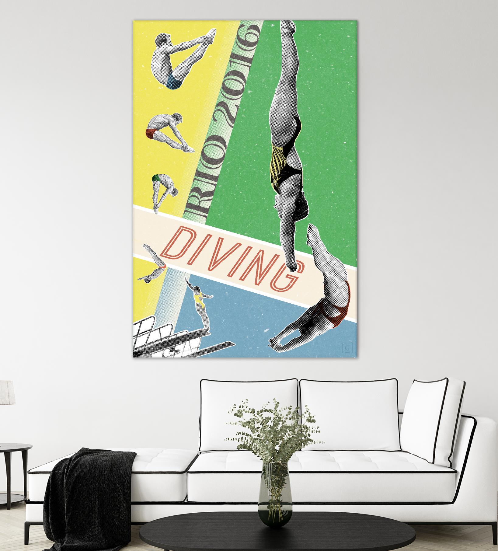 Rio Diving 2016 by THE Studio on GIANT ART - green vintage