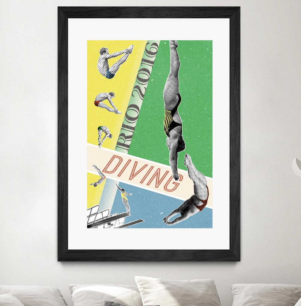 Rio Diving 2016 by THE Studio on GIANT ART - green vintage