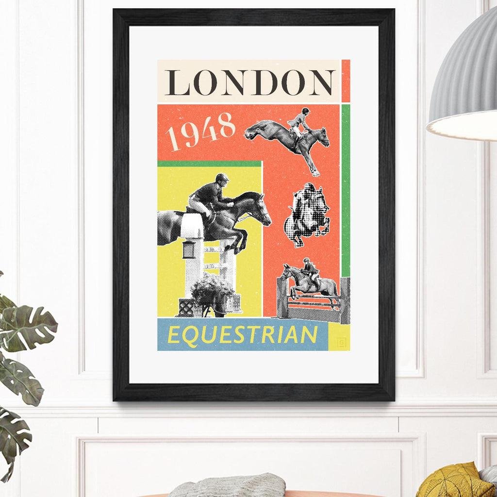 London Equestrian 1948 by THE Studio on GIANT ART - red vintage