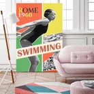 Rome Swimming 1960 by THE Studio on GIANT ART - red vintage