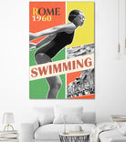 Rome Swimming 1960 by THE Studio on GIANT ART - red vintage