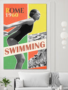 Rome Swimming 1960 by THE Studio on GIANT ART - red vintage