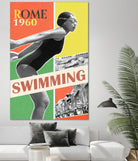 Rome Swimming 1960 by THE Studio on GIANT ART - red vintage
