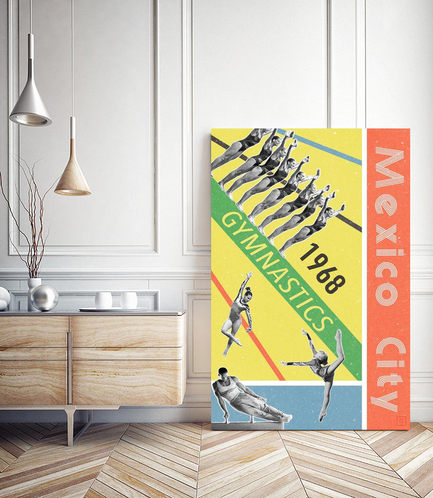 Mexico City Gymnastics 1968 by THE Studio on GIANT ART - red vintage