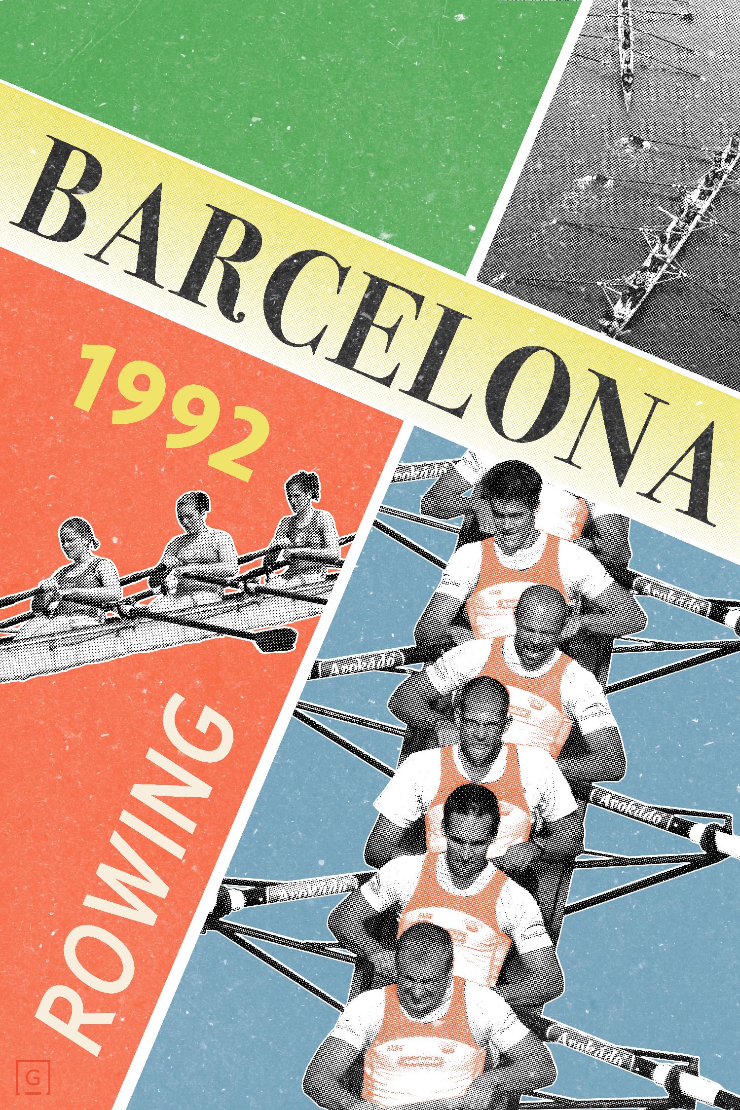 Barcelona Rowing 1992 by THE Studio on GIANT ART - green vintage