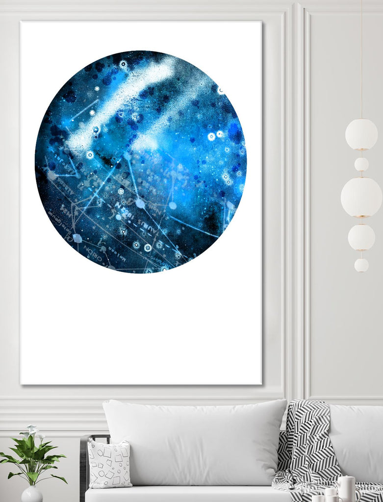 Sphère interstellaire 1 de Katie Todaro sur GIANT ART - abstrait bleu