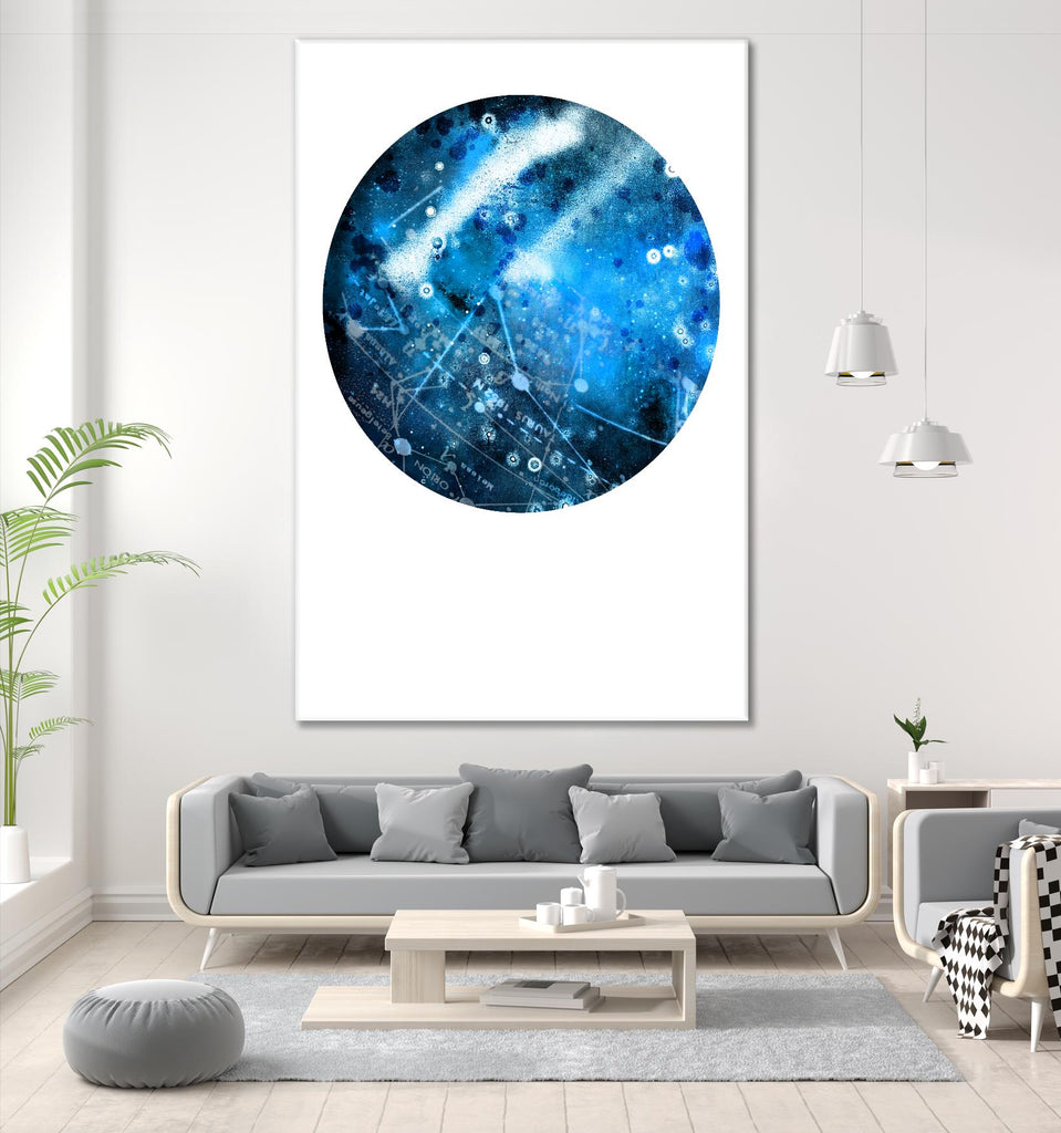 Sphère interstellaire 1 de Katie Todaro sur GIANT ART - abstrait bleu