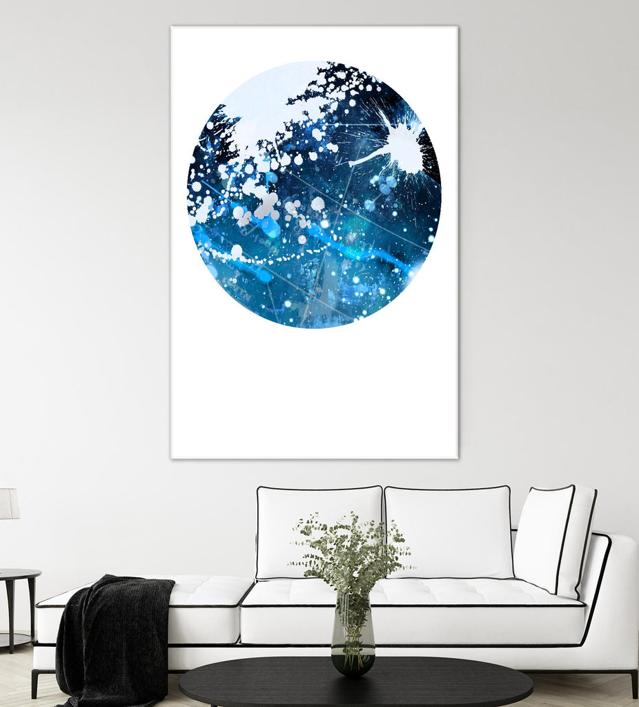 Sphère interstellaire 3 de Katie Todaro sur GIANT ART - abstrait bleu