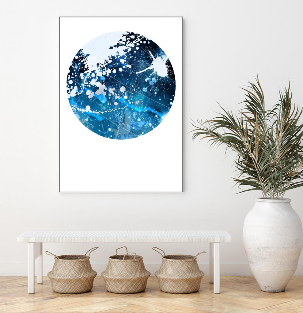 Sphère interstellaire 3 de Katie Todaro sur GIANT ART - abstrait bleu