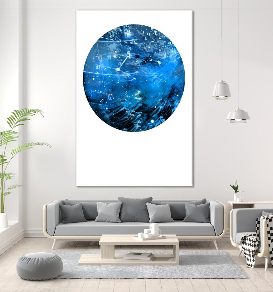 Sphère interstellaire 4 de Katie Todaro sur GIANT ART - abstrait bleu